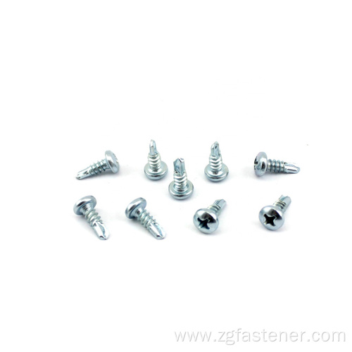 Cross pan head drilling screw with collar